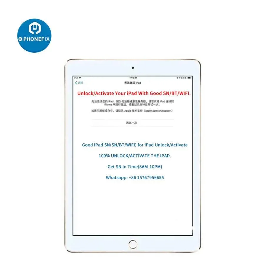 Fix iPad Activation Error Unlock Serial Number SN With BT WF Address - Image 4