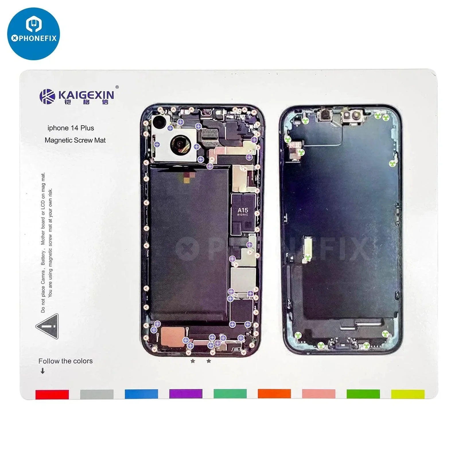Magnetic Screw Mat for iPhone 6-15 pro max Disassembly Guide Pad - Image 11