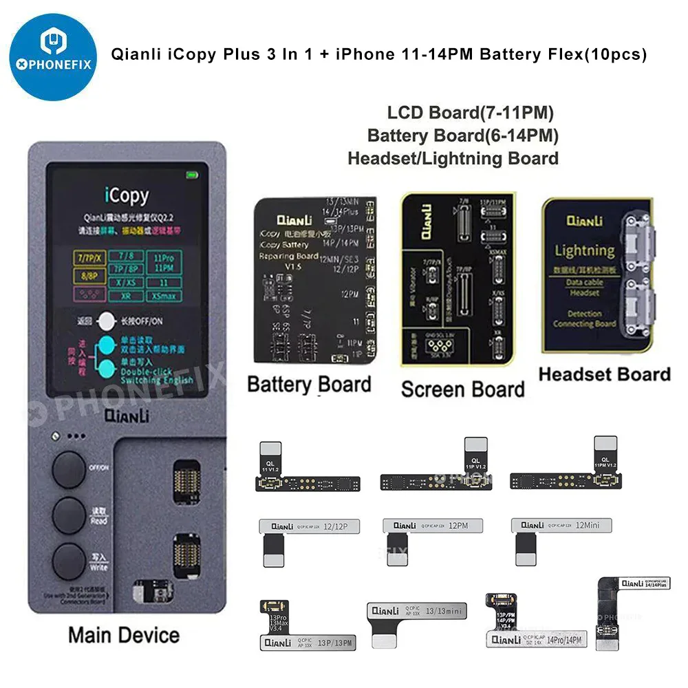 QianLi iCopy Plus 2.2 Phone Programmer with battery Light Sensor Board - Image 15